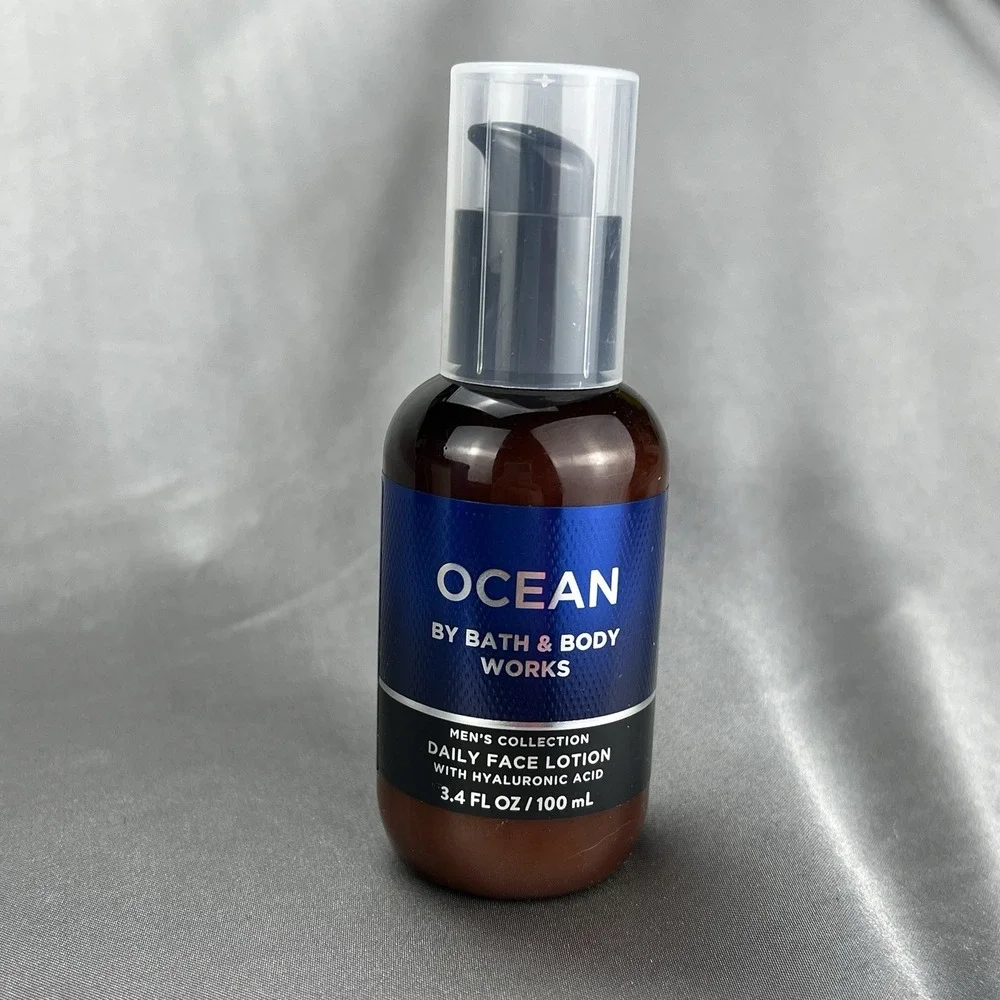 Bath & Body Works Men's Ocean 3pc Gift Set Bundle Candle + Body Wash + Face‎ New